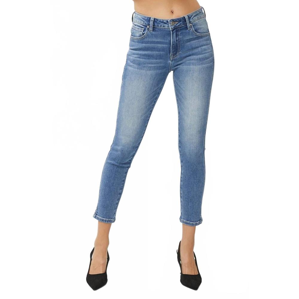 NEW RISEN women's lea skinny jeans in blue